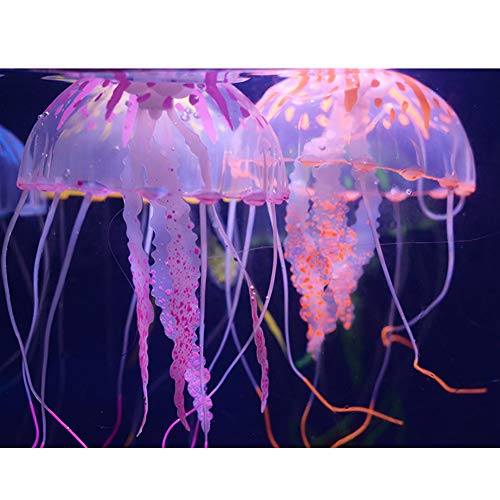 NUOMI 6 Pieces Artificial Jellyfish Decor for Aquarium Fish Tank, Glowing Jellyfish Ornament Decoration, Soft Silicone - Image 5
