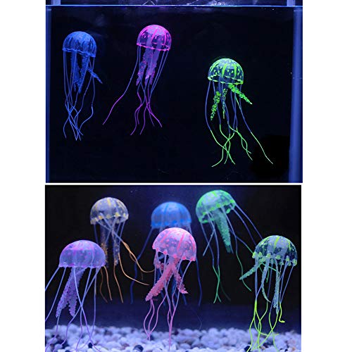 NUOMI 6 Pieces Artificial Jellyfish Decor for Aquarium Fish Tank, Glowing Jellyfish Ornament Decoration, Soft Silicone - Image 4