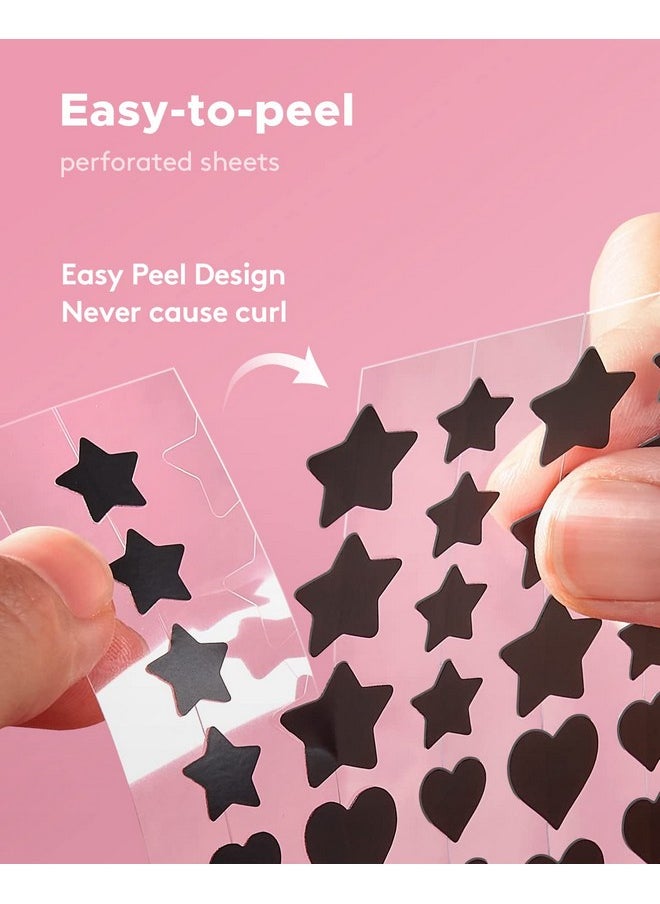 LitBear - Acne Patch Pimple Patch, Black Star & Heart Shaped Acne Absorbing Cover Patch, Hydrocolloid Acne Patches For Face Zit Patch Pimple Sticker Acne Dots, Tea Tree Oil + Centella (108 Count) - Image 1