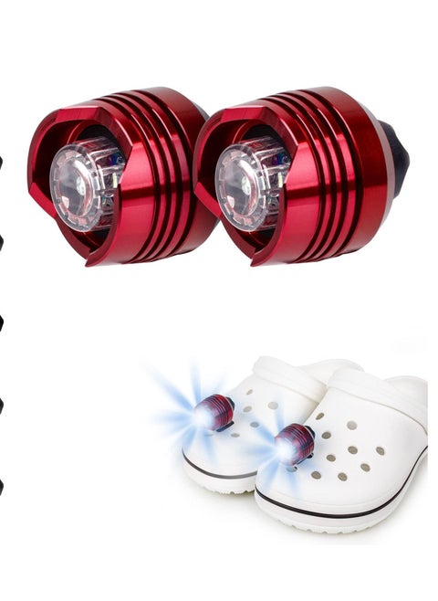 قطعتان من مصابيح Croc Lights Croc الأمامية لإكسسوارات Croc مصابيح LED لـ Crocs تتوهج لمدة 72 ساعة في الظلام إكسسوارات أحذية Croc سحر للبالغين والأطفال