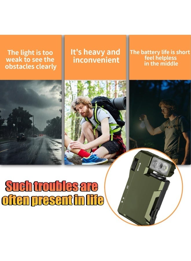 OSHIMA G5 Rechargeable Edc Flashlight, Portable Flat Pocket Flashlights Flashlight Rechargeable Torch Light, G5 Edc Light 400 Lumens Waterproof for Outdoor Camping Emergency (Green) - Image 3