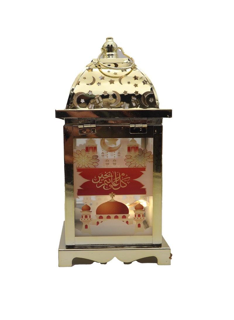 يوويل فانوس رمضان، مصباح زينة رمضان، مصباح زينة العيد للاستخدام الداخلي والخارجي مع مكبر صوت لتشغيل الموسيقى الإسلامية - Image 1