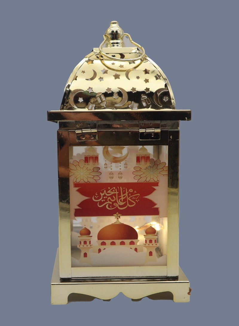 يوويل فانوس رمضان، مصباح زينة رمضان، مصباح زينة العيد للاستخدام الداخلي والخارجي مع مكبر صوت لتشغيل الموسيقى الإسلامية - Image 2