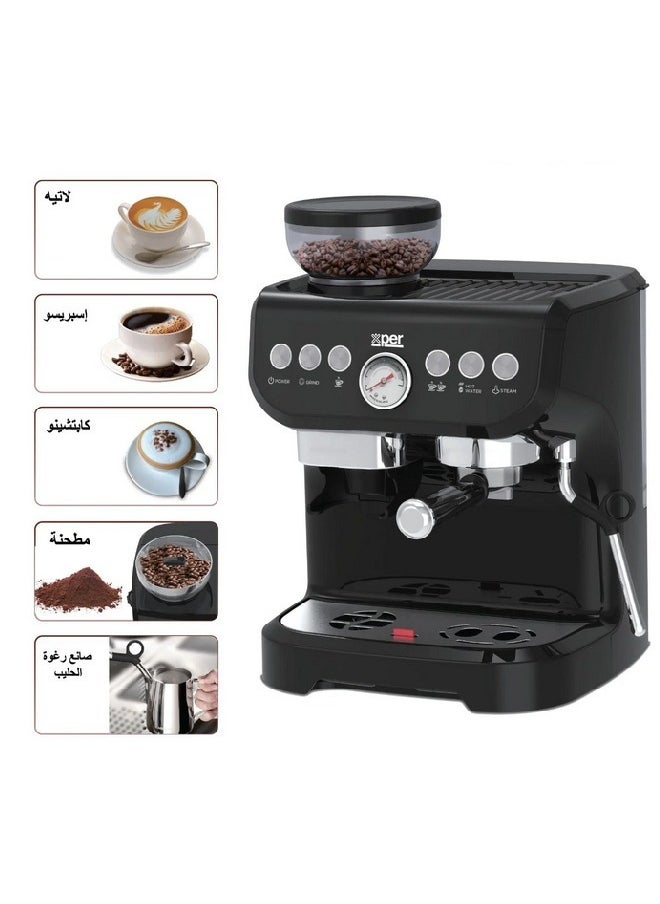 Espresso and Cappuccino Maker -With Coffee Grinder - 1560 Watt - 19 Bar - XPICG-995 - pzsku/ZE59A480DC2FDC56406F3Z/45/_/1720255758/e817b241-bdfd-4bca-90e9-9beaab8e9e2e