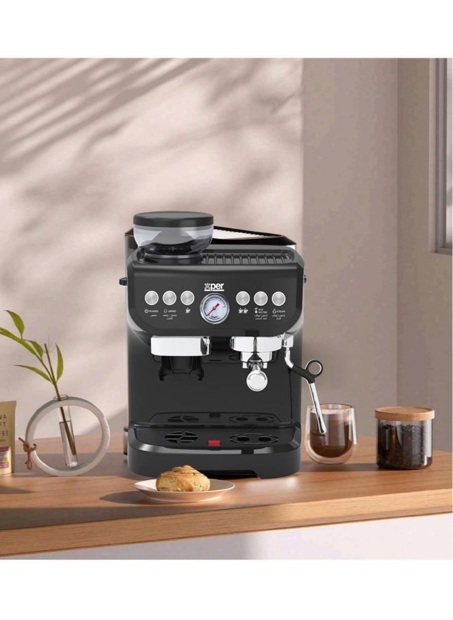 Espresso and Cappuccino Maker -With Coffee Grinder - 1560 Watt - 19 Bar - XPICG-995 - pzsku/ZE59A480DC2FDC56406F3Z/45/_/1720256063/a21f8a53-a284-4b9b-926d-96e2e86029f8