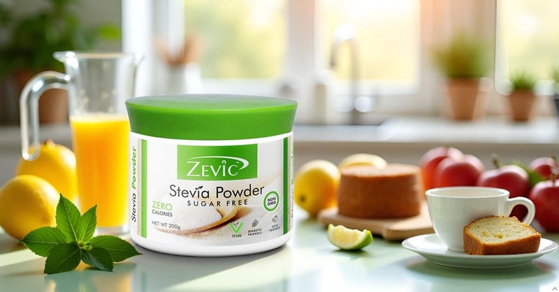 Zevic Stevia Sugar Free White Powder | Zero Calories & Vegan | 100% Natural Sweetener Stevia Powder | Keto & Diabetic Friendly - 200g - Image 2