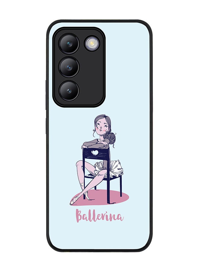 Stylizedd Rugged Black edge case for Vivo V30 Lite 5G, Slim fit Soft Case Flexible Rubber Edges Anti Drop TPU Gel Thin Cover -  Ballerina - Image 1