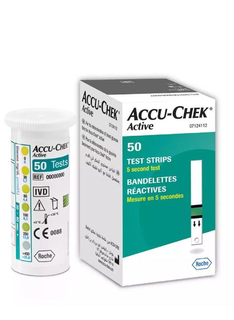 The Original Accu Chek Active Glucose Test Strips - 50 Strips