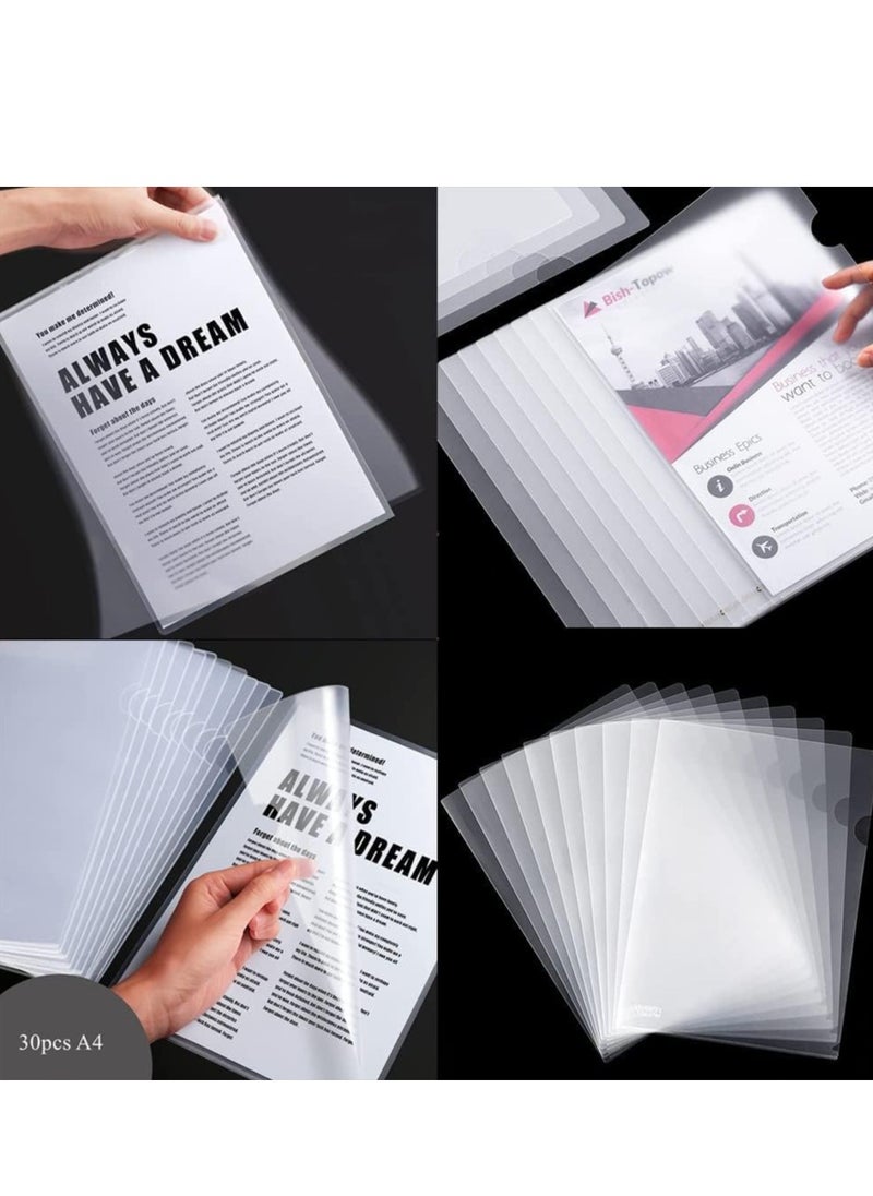 RATSAW - 30 Pack Clear Plastic A4 Document File Folder Project Organiser Protector - Image 1