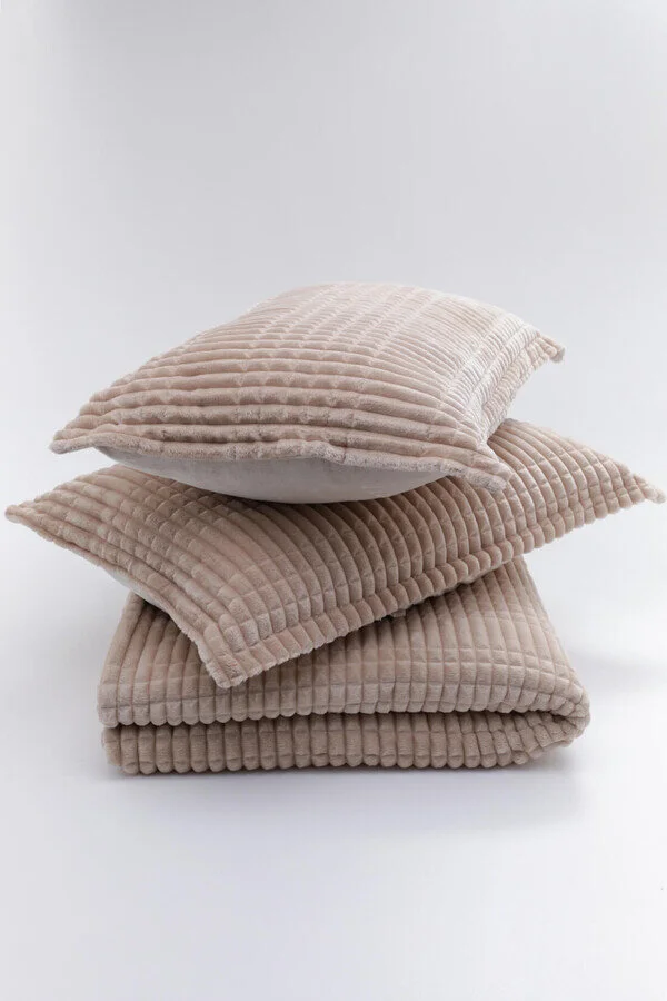 فافورا Modern Line 3 Piece Blanket Set - Beige