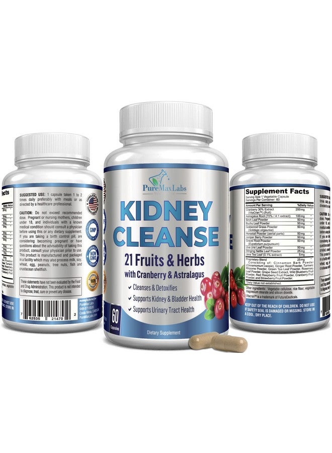YUMMYVITE Herbal Kidney Cleanse with Cranberry Extract, Astralagus - 21 Fruits & Herbs - Detox & Cleanse Urinary Tract & Bladder Health, Kidney Support, 60 Vegan Capsules - Image 4