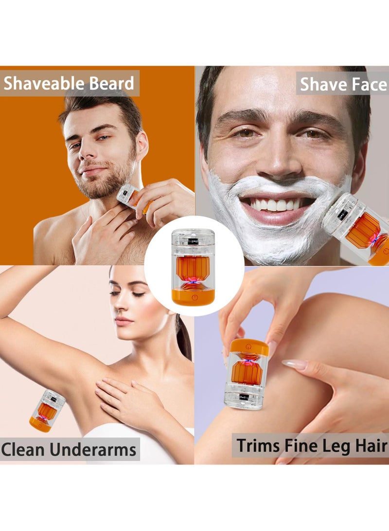 Zikra Electric Shaver Mini, Mini Portable Electric Shaver, Pocket Size Washable Electric Razor, Electric Razor for Men Face USB Wet and Dry Mini Portable Shaver, Mini Electric Razor (Orange-Straight) - Image 5