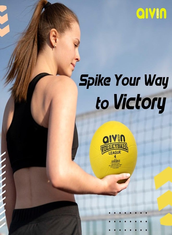 AIVIN First-Strike League Volleyball, Moulded Volleyball Games, Match Ball, Training Ball, Indoor, Outdoor Ball, Durable for Practice, Water Resistant and Suitable for All Surface, (Yellow) Size-4 - Image 3