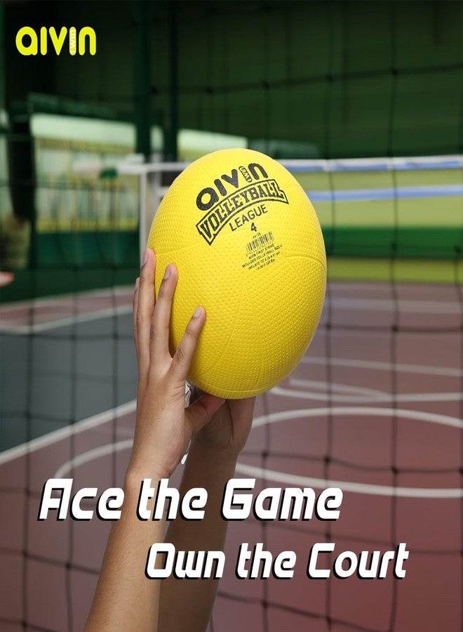 AIVIN First-Strike League Volleyball, Moulded Volleyball Games, Match Ball, Training Ball, Indoor, Outdoor Ball, Durable for Practice, Water Resistant and Suitable for All Surface, (Yellow) Size-4 - Image 4