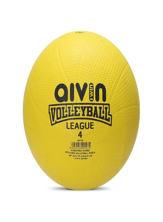 AIVIN First-Strike League Volleyball, Moulded Volleyball Games, Match Ball, Training Ball, Indoor, Outdoor Ball, Durable for Practice, Water Resistant and Suitable for All Surface, (Yellow) Size-4 - Image 1