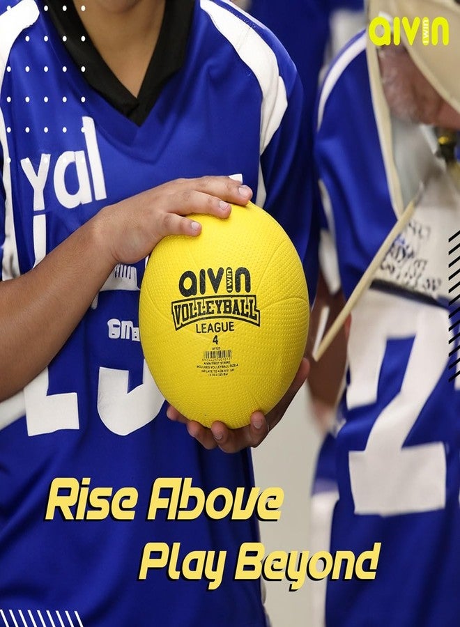 AIVIN First-Strike League Volleyball, Moulded Volleyball Games, Match Ball, Training Ball, Indoor, Outdoor Ball, Durable for Practice, Water Resistant and Suitable for All Surface, (Yellow) Size-4 - Image 5