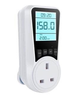 Electricity Usage Monitor,  Power Meter Energy Monitor Plug with Backlight LCD Display, 7 Modes Voltage Amps Wattage KWH Consumption Monitor, 2900W/13A Overload Protection