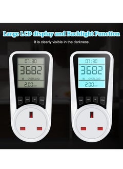 Excefore Electricity Usage Monitor,  Power Meter Energy Monitor Plug with Backlight LCD Display, 7 Modes Voltage Amps Wattage KWH Consumption Monitor, 2900W/13A Overload Protection  - Image 5