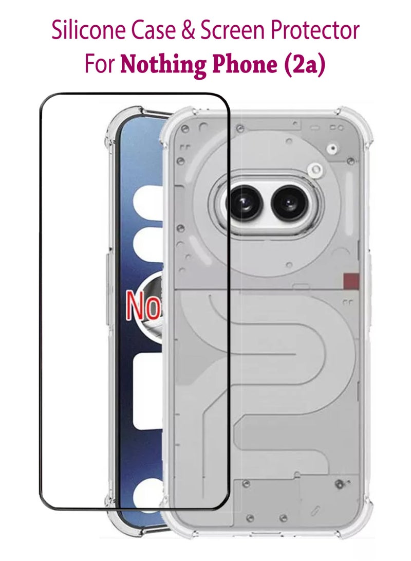 ولديك غطاء حماية من السيليكون مع واقي شاشة من الزجاج المقوى لهاتف Nothing Phone (2a) - Image 1