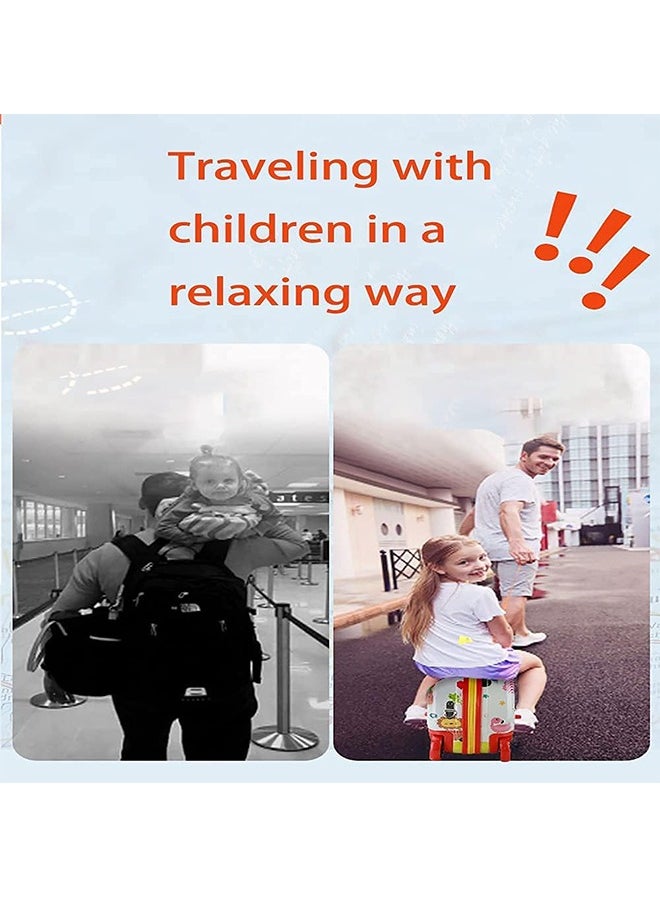 Beauenty Kids Ride On Suitcase, 2 In 1 Kid Luggage Organizer, Waterproof Carry On Travel Bag, Kids Luggage With Spinner Wheels and Shoulder Strap, for Kids Toddlers  - Image 2