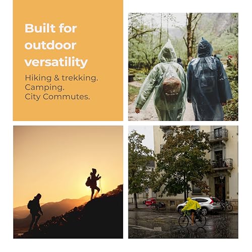 Lifelong Waterproof Unisex Raincoat | Hooded Full Sleeves Outdoor Poncho for Men, Women, Boys & Girls | Durable PVC Rainwear for Camping, Hiking, Travelling | Adjustable Drawstring | Yellow (1 Pc) - Image 4