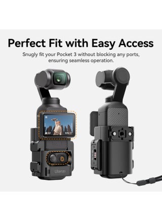 ملحقات محول التوسيع ULANZI PK-06 لكاميرات DJI Osmo Pocket 3 و Pocket 4 - قفص حماية من الألومنيوم، حامل معدني بفتحات براغي 1/4 بوصة، محول GoPro، قاعدة تثبيت باردة، نظام تحرير سريع لكاميرا Osmo Action - view 5
