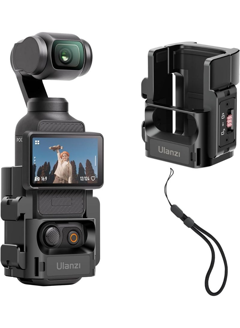 يولانزي ملحقات محول التوسيع يولانزي PK-06 لكاميرا DJI Osmo Pocket 3 - قفص حماية من الألومنيوم، حامل معدني بفتحات براغي 1/4 بوصة/محول GoPro/قاعدة تثبيت باردة/نظام تحرير سريع لكاميرا Osmo Action - Image 1