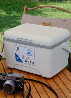 EXCLIFE 8L outdoor car-mounted non-plug-in insulation refrigerator (white), portable handheld fresh-keeping freezer, with 5 ice packs  - Image 1