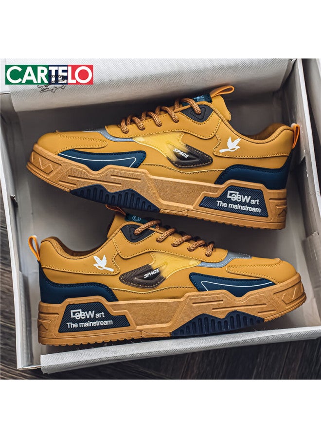 Cartelo Men's Shoes Autumn And Winter Fashion Casual Shoes Men's Thick-soled Board Shoes Men's Sports Shoes Khaki Size 42 - Image 2