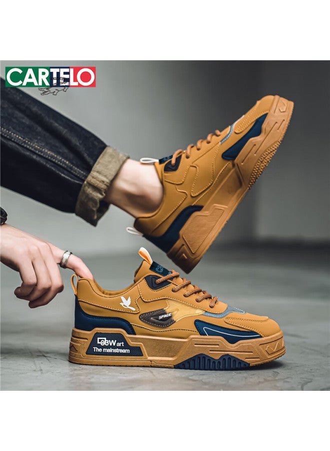 Cartelo Men's Shoes Autumn And Winter Fashion Casual Shoes Men's Thick-soled Board Shoes Men's Sports Shoes Khaki Size 42 - Image 4