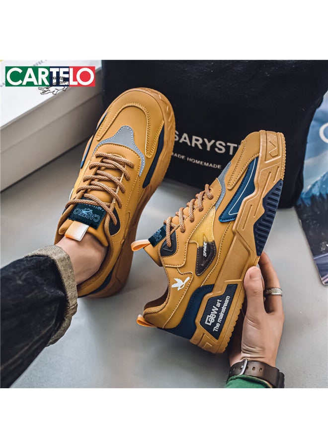 Cartelo Men's Shoes Autumn And Winter Fashion Casual Shoes Men's Thick-soled Board Shoes Men's Sports Shoes Khaki Size 42 - Image 3