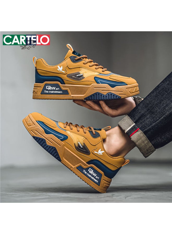 Cartelo Men's Shoes Autumn And Winter Fashion Casual Shoes Men's Thick-soled Board Shoes Men's Sports Shoes Khaki Size 42 - Image 5