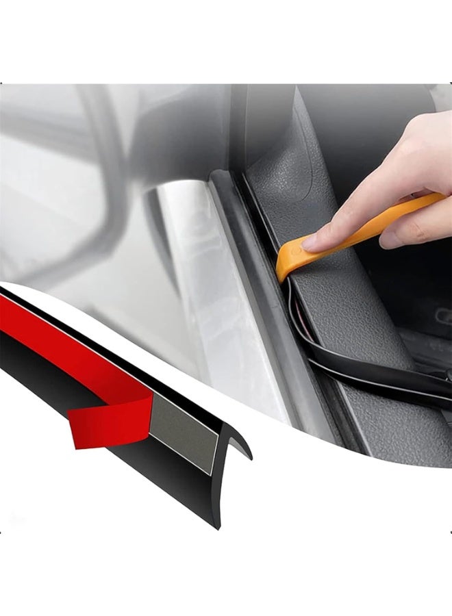 INSIJAM Windshield Rubber Seal 4m Auto Glass Adhesive Strip Auto Window Sealing Strip V Type Rubber Edge Protector Trim Weather Draft Seal Strip for Car Front Rear Windshield Sunroof - Image 1