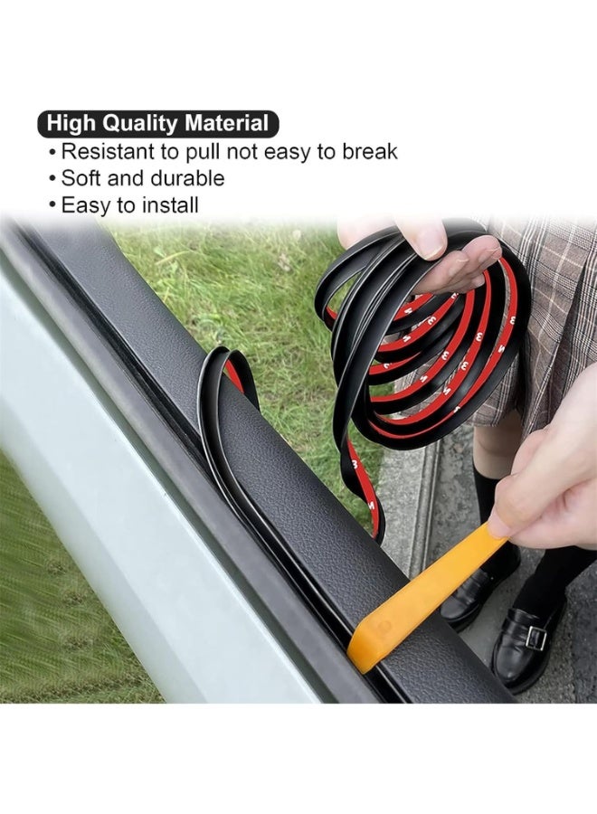 INSIJAM Windshield Rubber Seal 4m Auto Glass Adhesive Strip Auto Window Sealing Strip V Type Rubber Edge Protector Trim Weather Draft Seal Strip for Car Front Rear Windshield Sunroof - Image 3