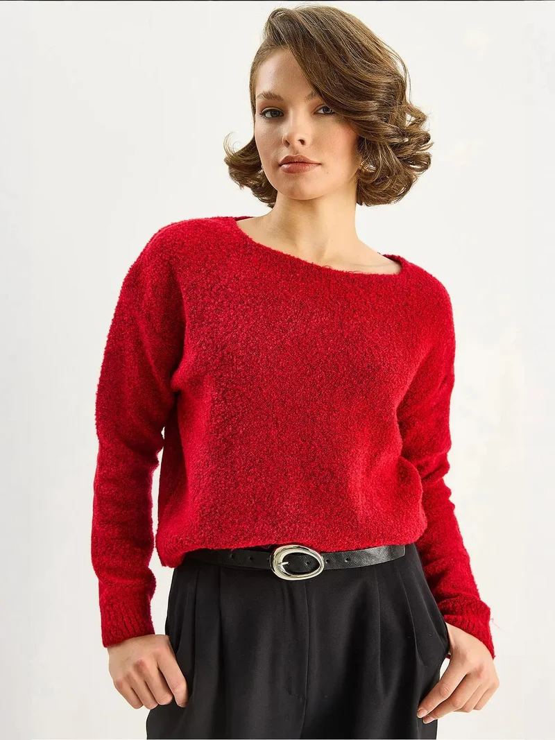 Bianco Lucci LUCCI  Crew Neck Knit Sweater