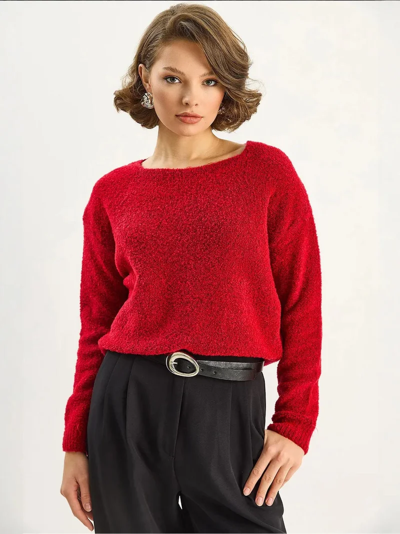 Bianco Lucci LUCCI  Crew Neck Knit Sweater