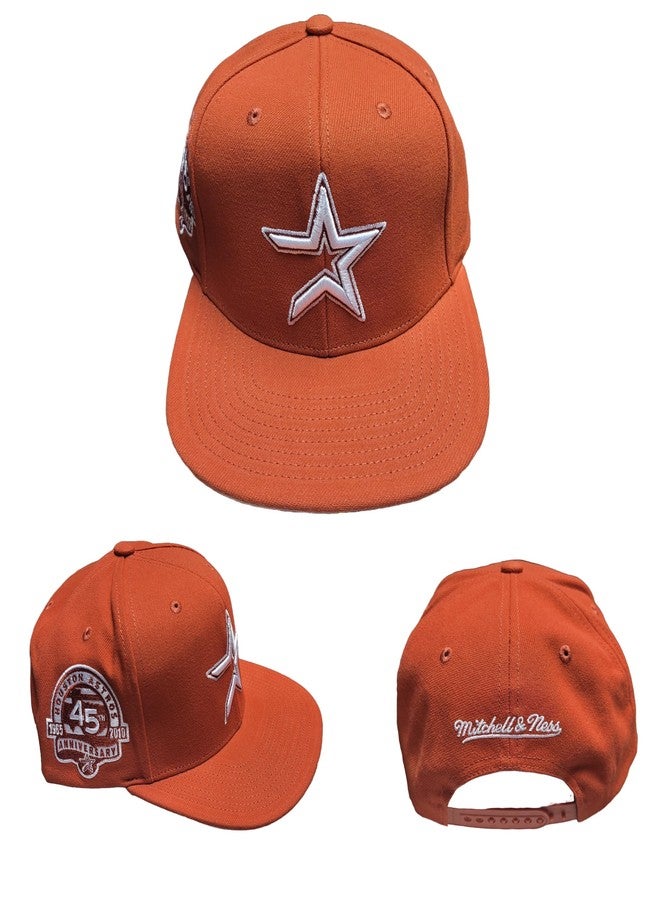 Mitchell & Ness Houston Astros Back to Basics Cooperstown Snapback Hat Cap - Image 1