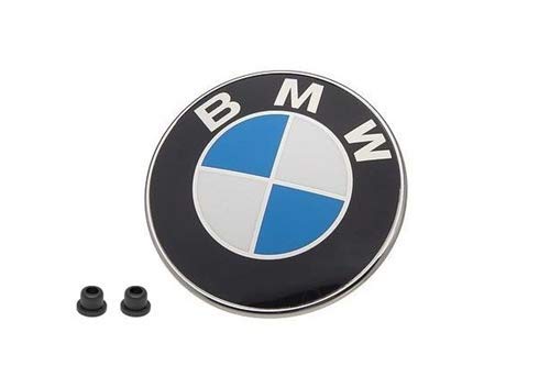 BMW Hood Emblem Logo Badge Roundel 82mm Genuine OE 51148132375  Grommets 51141807495