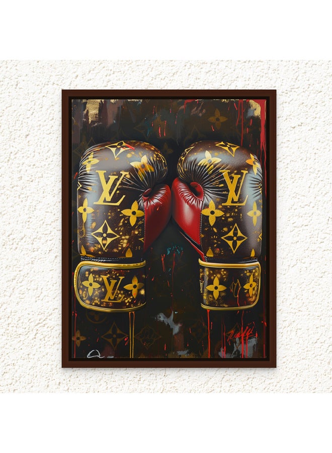Art Decor Art Decor Framed Canvas Wall Art of  Famous Brand Boxing Gloves Pop Art Portrait Designer Luxury Art Print Wall Decor for Home Office Living Room Bedroom and Gifting  - Image 1