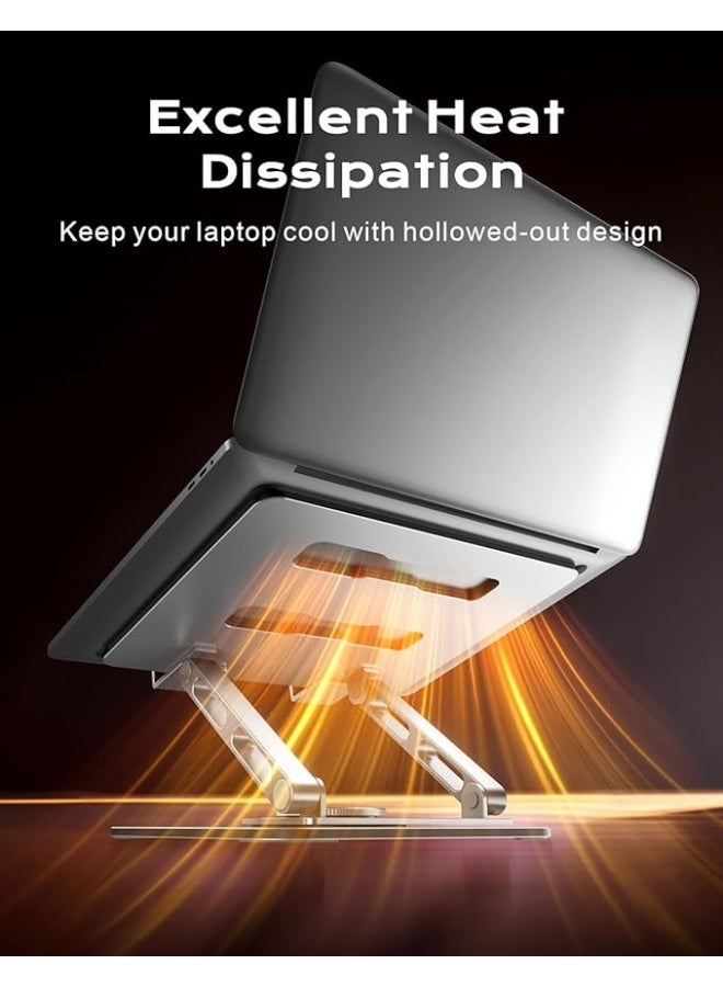 Adjustable Laptop Stand – 360° Rotating Base – Foldable & Ergonomic Dual-Bar Riser for Daily Desk Use (Fits 10"–16" Devices) - Image 3