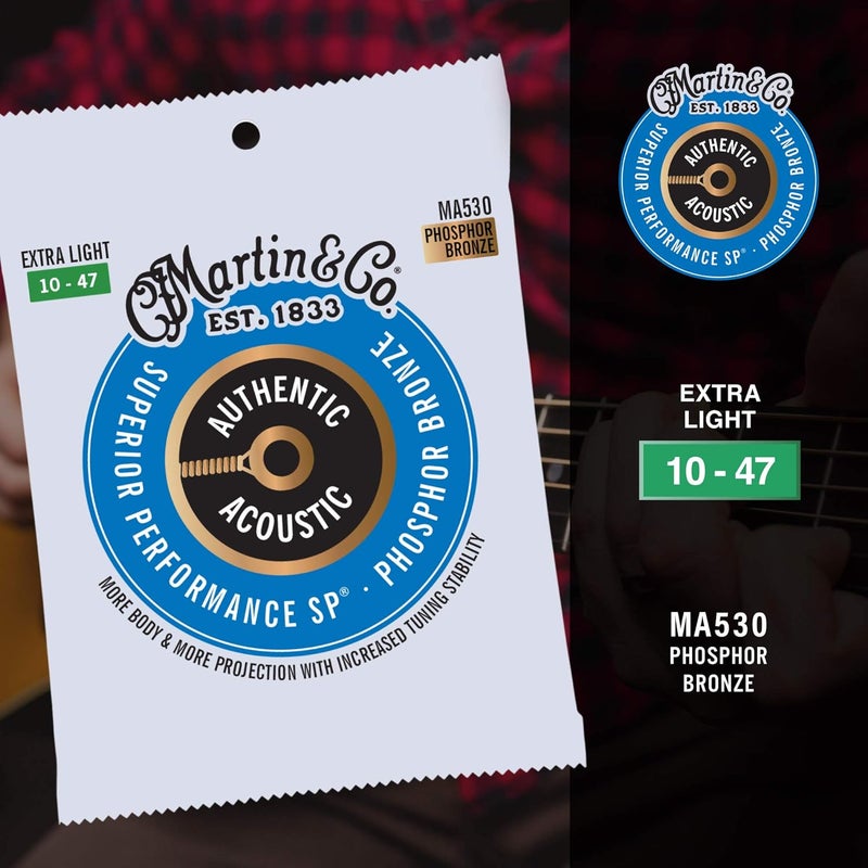 Martin Guitar MA530 Authentic Acoustic Extra Light Guitar Strings, 92/8 Phosphor Bronze - Image 4