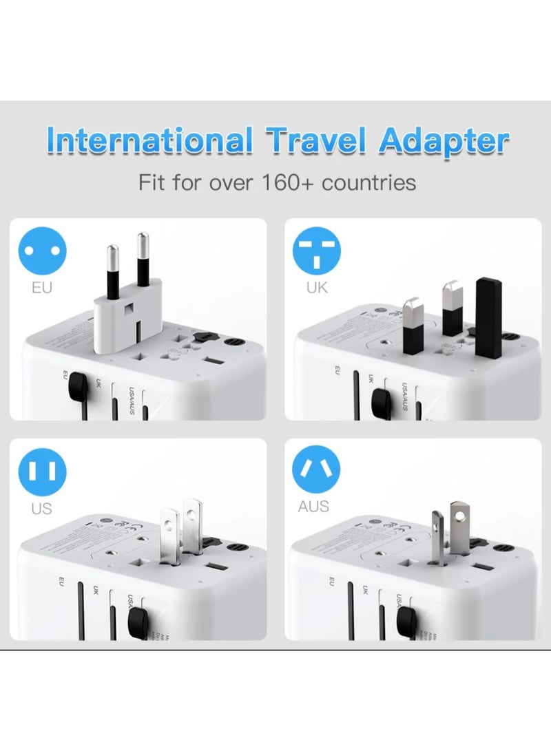 محول USB عالمي للمقابس الكهربائية | شاحن حائط سريع عالمي | محول سفر عالمي USB من النوع C | شحن سريع PD بقوة 45 واط - Image 5