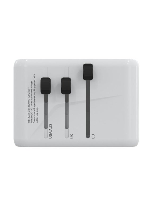 محول USB عالمي للمقابس الكهربائية | شاحن حائط سريع عالمي | محول سفر عالمي USB من النوع C | شحن سريع PD بقوة 45 واط - Image 4