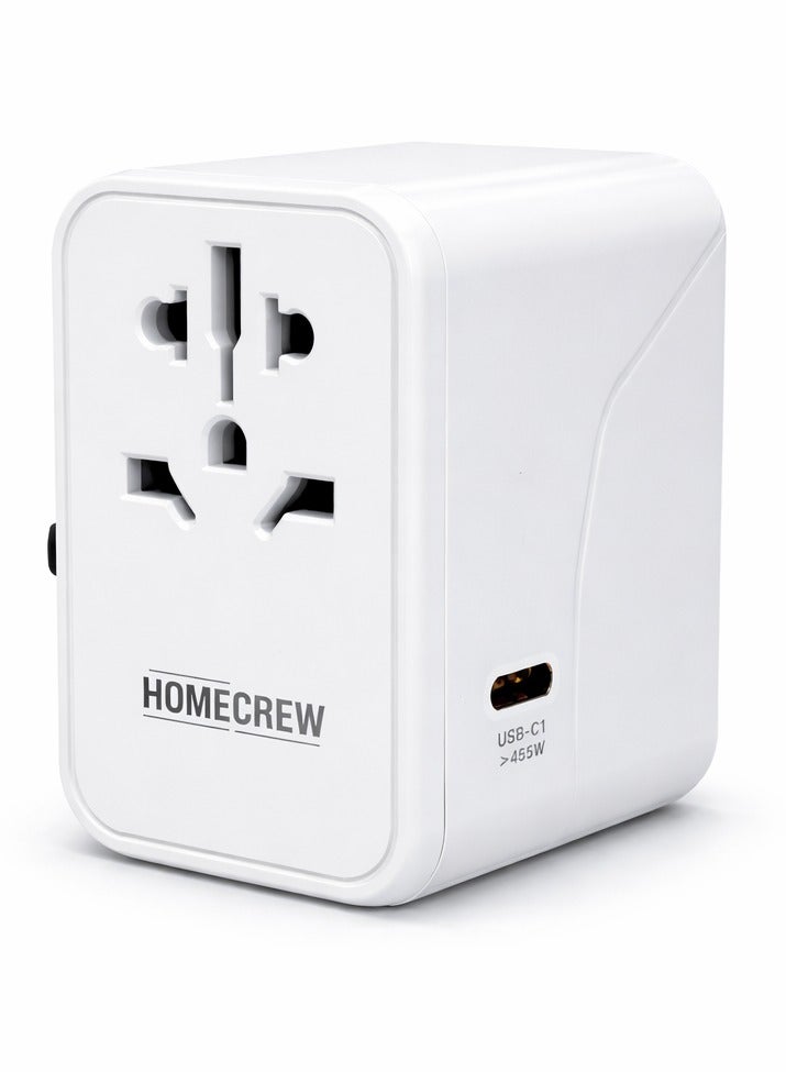 Universal Travel Adapter 45W PD Fast Charger – UK Plug | International Power Adapter with 3 USB + Type-C | Worldwide Socket Converter for 160+ Countries - Image 1
