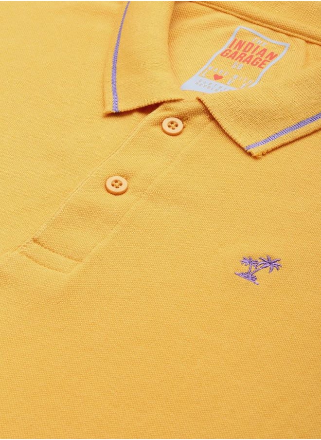 The Indian Garage Co - Men Slim Fit Solid Polo Collar Tshirt - Image 1