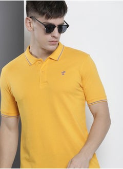 Men Slim Fit Solid Polo Collar Tshirt