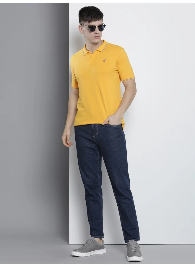 The Indian Garage Co Men Slim Fit Solid Polo Collar Tshirt