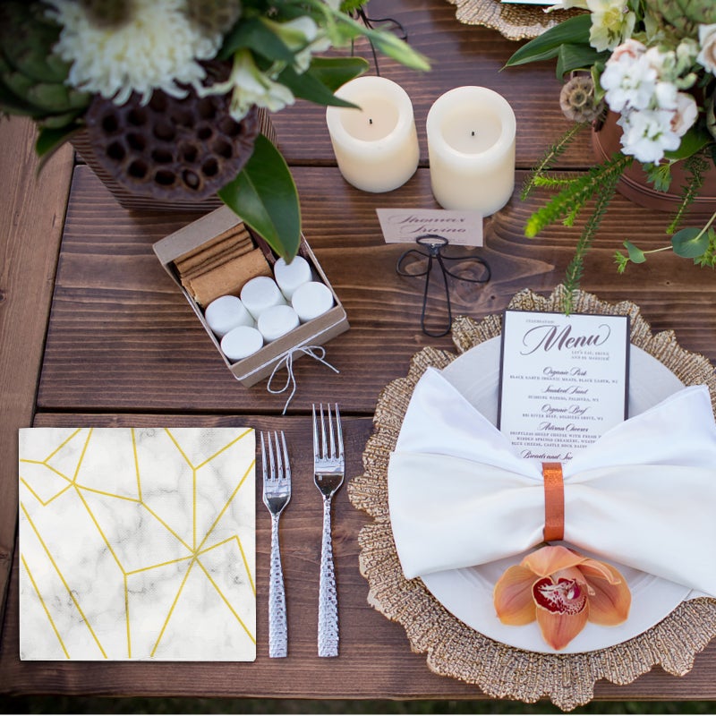 2 Bags Marble Paper Guest Towel Napkins Marbled Table Napkins Dinner Napkins Table Decoration - Image 4
