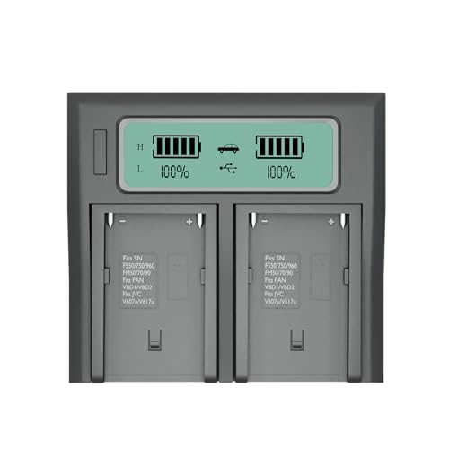 Welborn Dual LCD Camera Battery Charger for NP-F980 Batteries – Fast & Safe Charging, USB Powered - Image 1