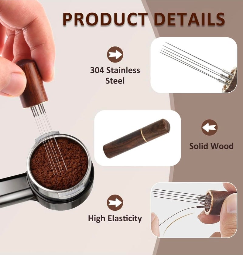 Espresso Coffee Stirrer - Optimized Dispenser Tool with 6 Thin Needles 0.4 mm - Ideal for Coffee and Espresso - Uniform Distribution and Pure Taste - Image 2